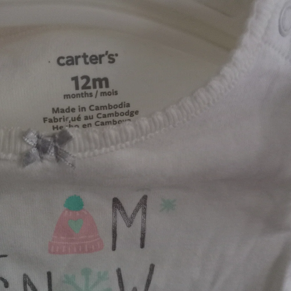 NWT Carter's Baby Girls Snow Lovely Bodysuit One Piece